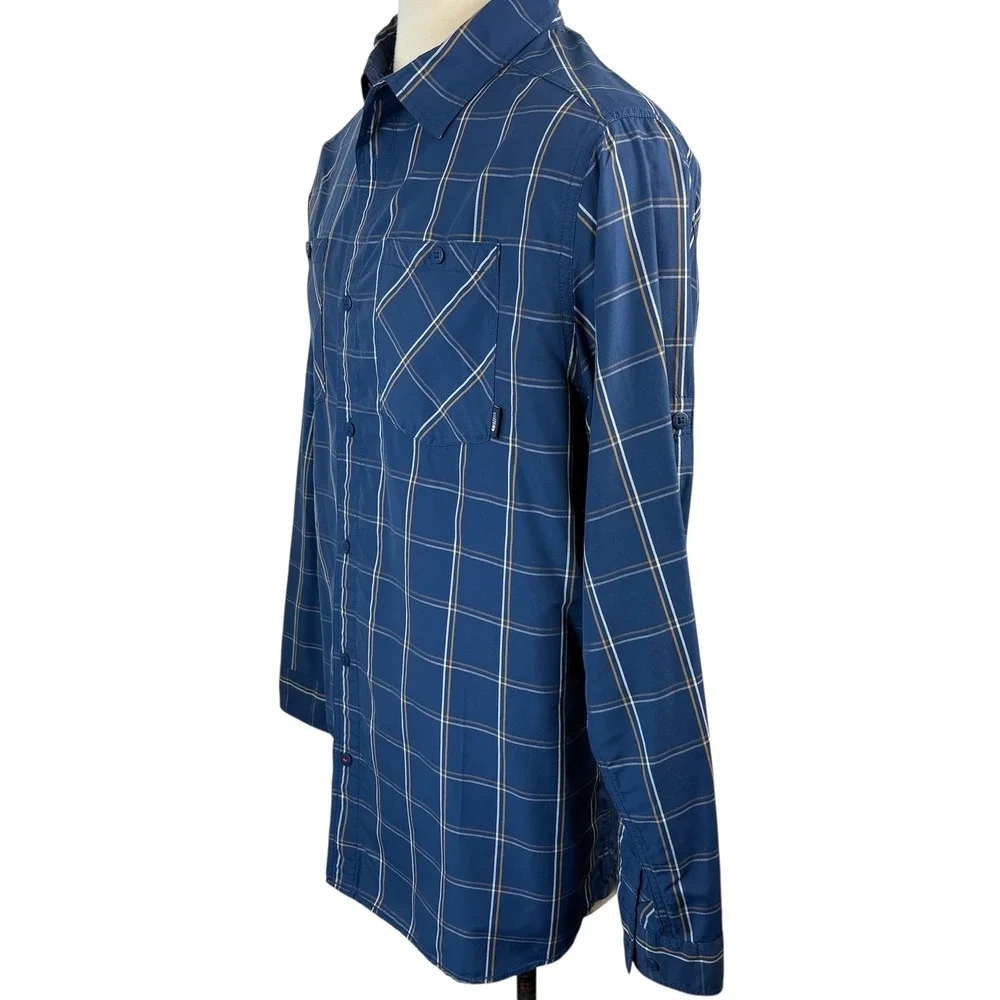 The North Face Mens XXL Shirt Blue Plaid Button Down‎ Long Sleeve Outdoor
